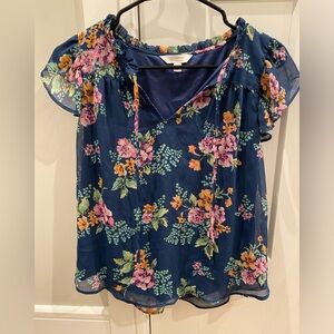 Floral Blue Women's Top